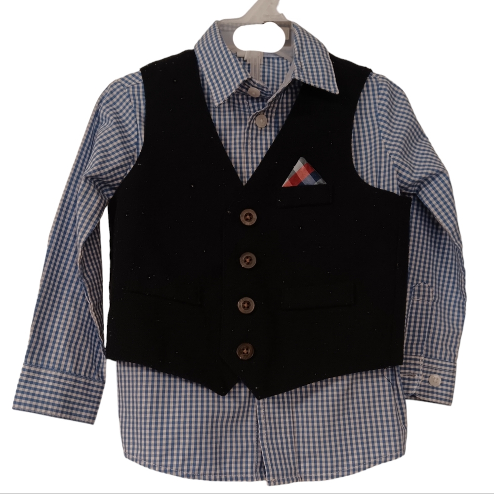 Starting Out boys 2pc button up shirt with vest 2T